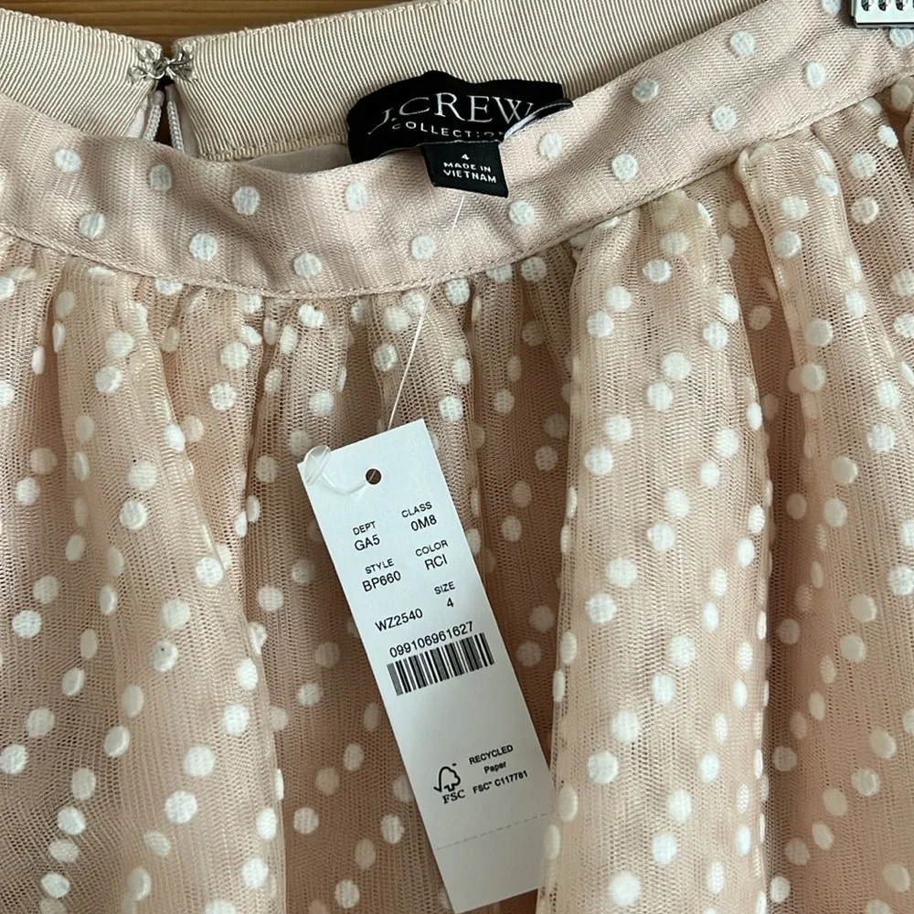 NWT J.Crew Collection limited-edition tulle midi skirt in polka dot - Picture 6 of 6